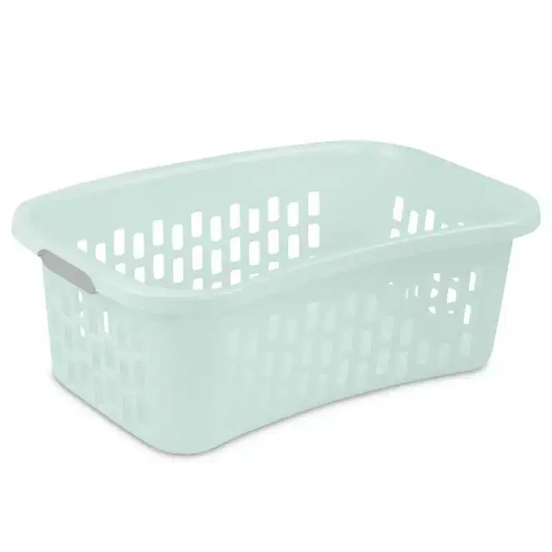 Sterilite HipHold Laundry Basket, 1.5 Bushel Plastic Clothes Hamper, Mint, 24 Pk