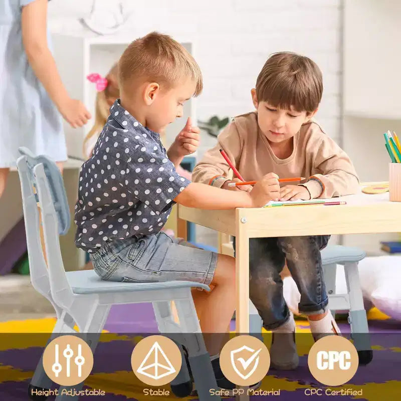 Sedia per bambini, Sedia per bambini regolabile in 3 livelli di altezza, Sedie in plastica per bambini da 2 a 6 anni, Adatta per casa, famiglia, aula e asilo nido