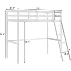 JOYMOR Struttura Letto a Soppalco Alto Singolo in Legno per Bambini, Ragazzi, Adolescenti, Adulti, Nessuna Rete a Molle Necessaria, Bianco