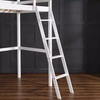 JOYMOR Struttura Letto a Soppalco Alto Singolo in Legno per Bambini, Ragazzi, Adolescenti, Adulti, Nessuna Rete a Molle Necessaria, Bianco