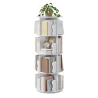 4-layer rotating bookshelf, 360 rotating bookcase, multi-layer storage rack, suitable for living room, study room and bedroom