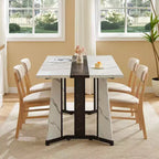 Tavolo da pranzo rettangolare Okak da 180 cm per 8 persone, tavolo da cucina impermeabile con gambe regolabili, tavolo da pranzo per cucina, ufficio