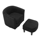 Homy Casa Poltrona a barilotto girevole moderna e pouf Set seduta lounge accogliente