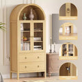 71 Tall Arched Kitchen Pantry, Modern Farmhouse Wood Kitchens Storage Cabinets for Kitchen, Dining Room