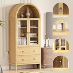71 Tall Arched Kitchen Pantry, Modern Farmhouse Wood Kitchens Storage Cabinets for Kitchen, Dining Room