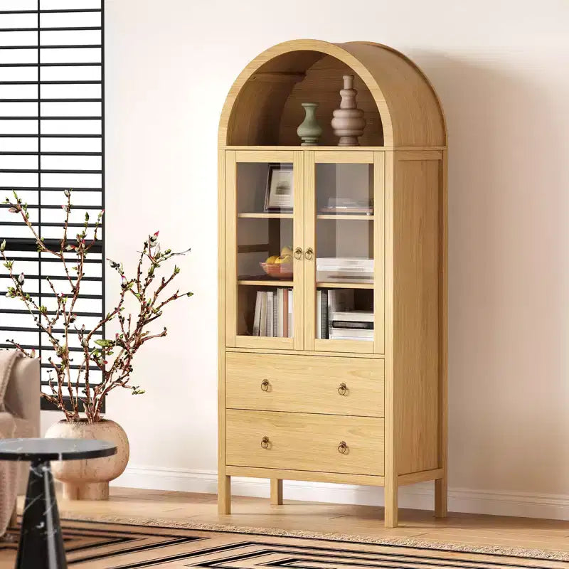 Dispensa da cucina alta 71" con arco, armadietti contenitori moderni in legno stile fattoria per cucina, sala da pranzo