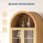 Dispensa da cucina alta 71" con arco, armadietti contenitori moderni in legno stile fattoria per cucina, sala da pranzo