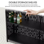 Banconi da Bar Interni con Mobile Contenitore e Scaffali - Mobile Bar Nero per l'Organizzazione e il Contenimento della Cucina con Scaffali