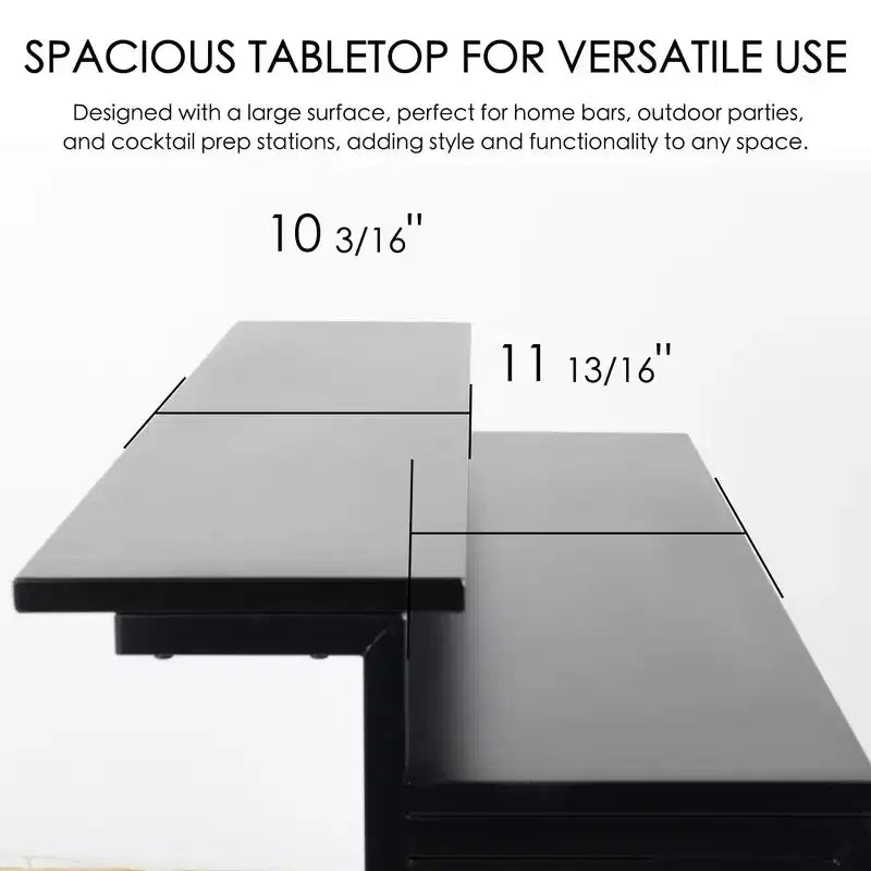 Banconi da Bar Interni con Mobile Contenitore e Scaffali - Mobile Bar Nero per l'Organizzazione e il Contenimento della Cucina con Scaffali