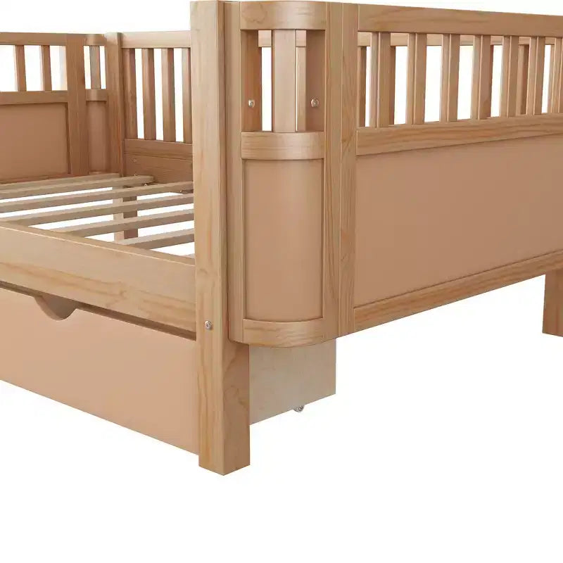Whisen Letto a piattaforma singolo in legno moderno ed elegante con sponde per bambini e bambine