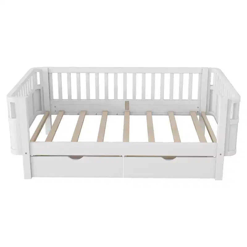 Whisen Letto a piattaforma singolo in legno moderno ed elegante con sponde per bambini e bambine