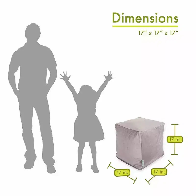 Majestic Home Goods,Pouf cubo in finta pelle scamosciata