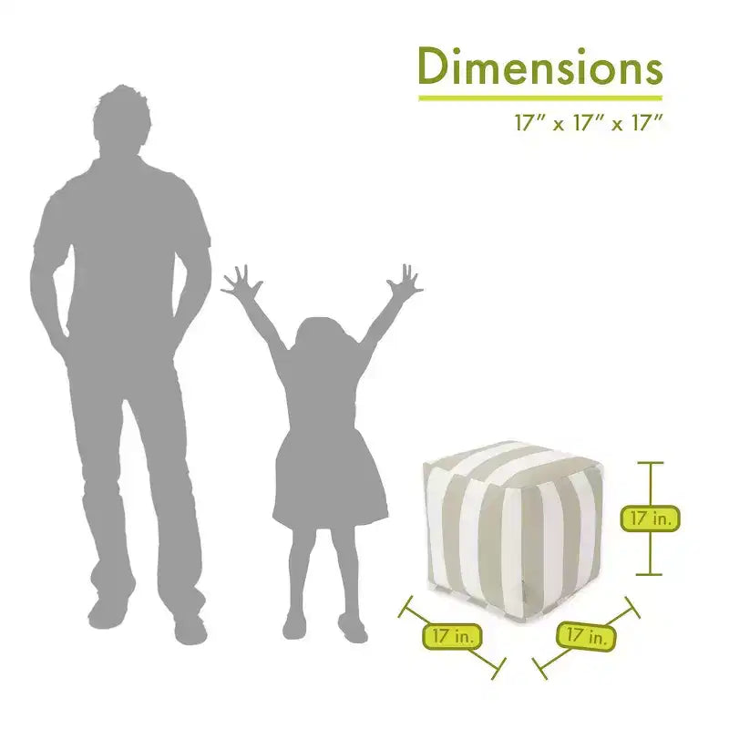 Majestic Home Goods,Pouf Cubo a Righe Verticali Bruciato