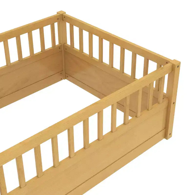 GDFStudio Julian Letto a Pavimento Moderno Montessori con Recinzione