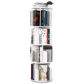 Wooden Rotating Bookshelf, 4Tier 360 Display Floor-Standing Bookcase, Multi-Functional Storage Organizer for Living Room, Bedroom