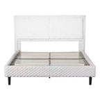 Telaio letto imbottito Queen/King Size con morbida testiera, struttura letto a piattaforma in legno per camera da letto - ModernLuxe