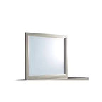 HomeStock Silver Trim Mirror with Contemporary Design  Elegant Bedroom Accent for a Polished Look