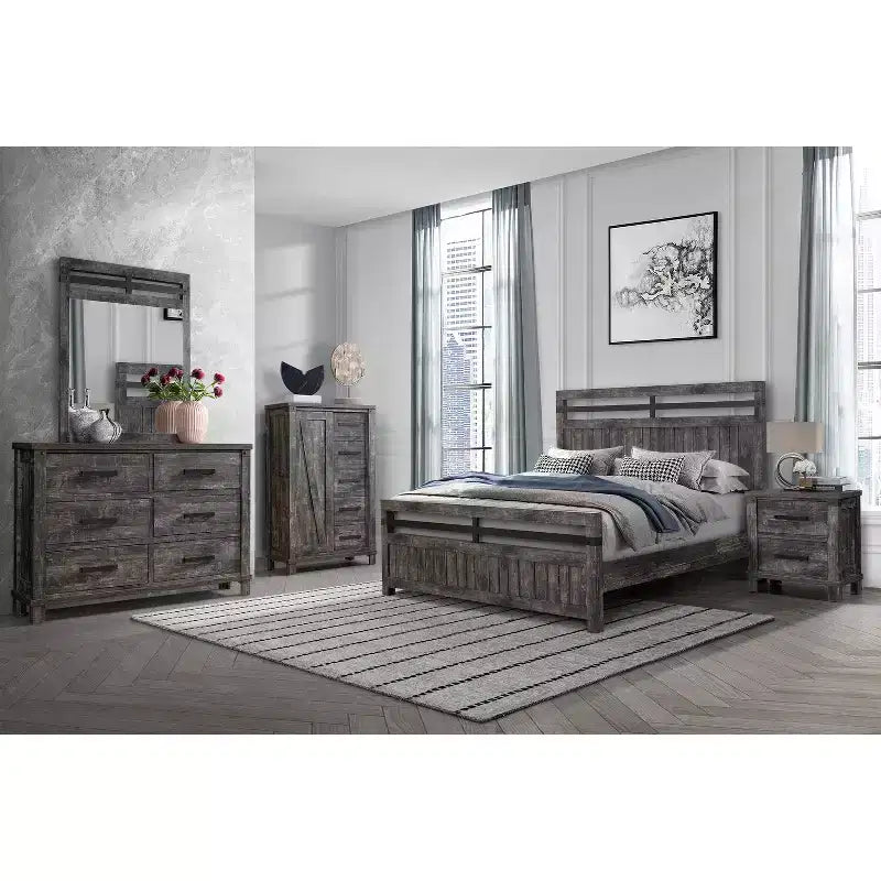 HomeStock Black and Gold Mirror with Modern Frame  Stylish Bedroom Accent for Sophisticated Dcor