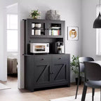 Mobile dispensa da cucina da 63 pollici con cassetti, credenza con mobiletto, supporto per microonde, ripiani regolabili, mobiletto dispensa alto indipendente per sala da pranzo