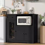 TruAIR Mobiletti Cucina e Microonde con Contenitore, Credenza a Buffet con 3 Ante, 1 Cassetto e Ripiani Regolabili, Mobile Dispensa per Stanza