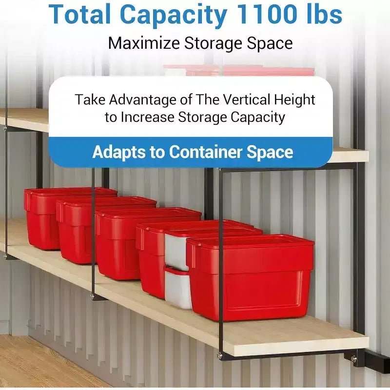 COZONY Robusto Ripiano a 3 Livelli per Container in Acciaio, 22x60, Capacità 499 kg, Scaffale Sospeso per Container e Garage