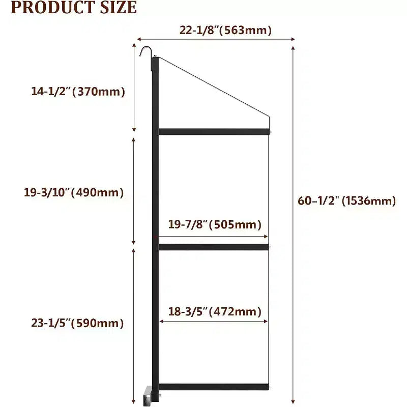 COZONY Robusto Ripiano a 3 Livelli per Container in Acciaio, 22x60, Capacità 499 kg, Scaffale Sospeso per Container e Garage
