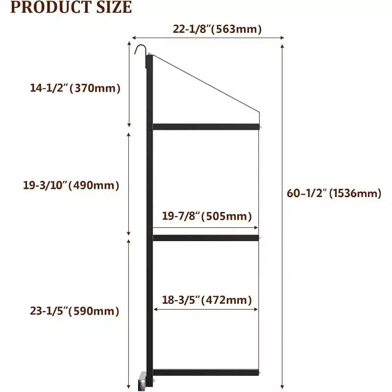 COZONY Robusto Ripiano a 3 Livelli per Container in Acciaio, 22x60, Capacità 499 kg, Scaffale Sospeso per Container e Garage