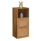 HomeStock Armadietti multiuso in truciolare da 89,5 cm H e 42 cm L con 2 ante e 2 ripiani