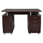 Okak 47.5IN Scrivanie Moderne per Ufficio Domestico, Scrivania per Computer con 3 Cassetti e 1 Anta Armadio, Scrivania per Soggiorno, Studio