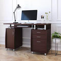 Okak 47.5IN Modern Home Office Desks, Computer Desk with 3 Drawers and 1 Cabinet Door, Writing Desk for Living Room, Study