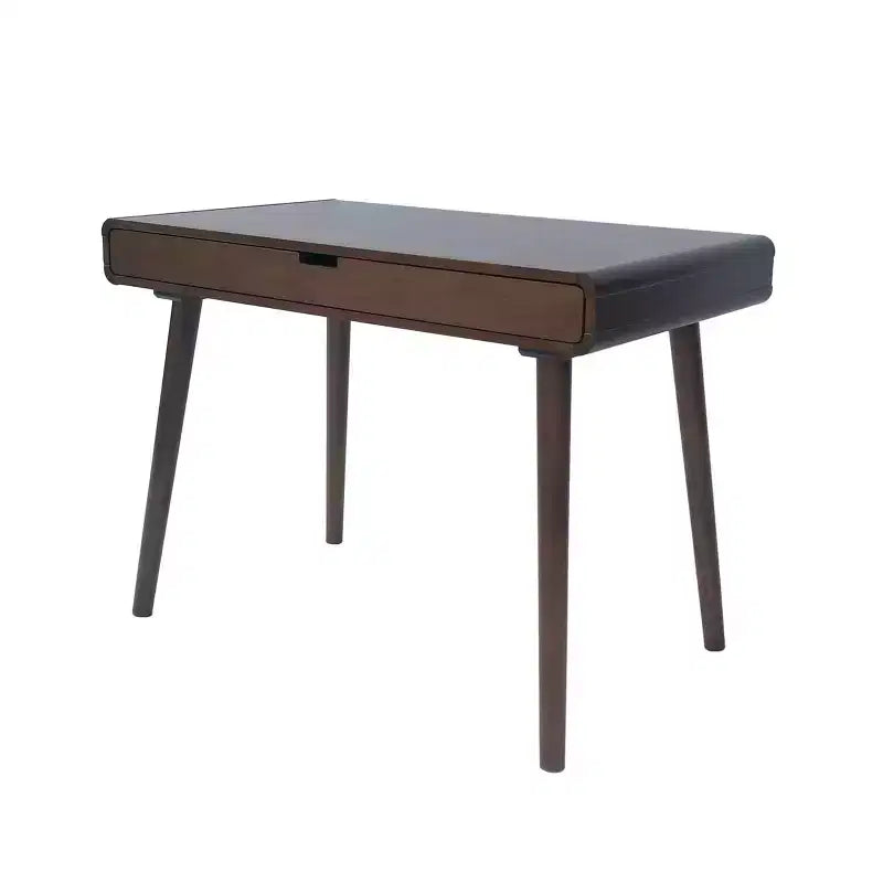 Okak 40IN Scrivania Elegante in Piedi con Grandi Cassetti, Scrivania per Computer con Gambe in Legno, Scrivania da Ufficio per Postazione di Lavoro, Sala Lettura, Marrone