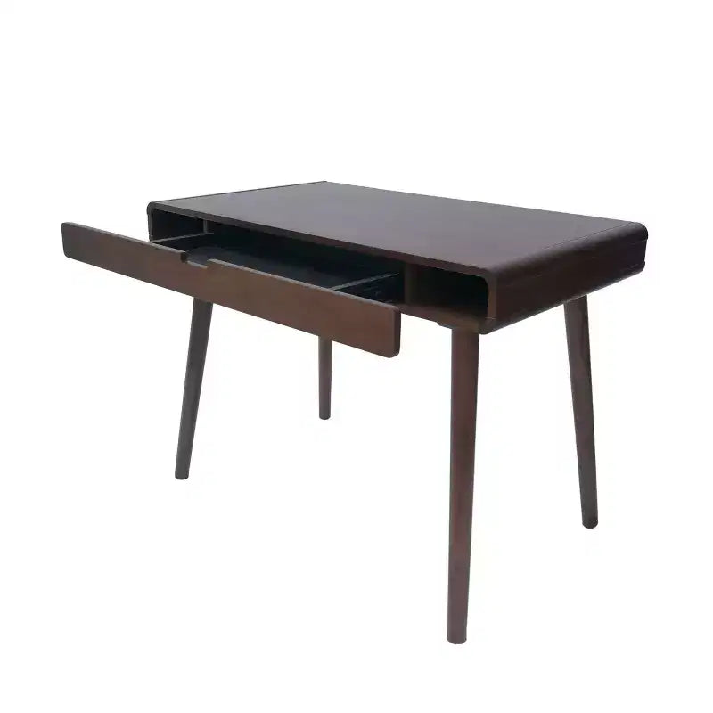 Okak 40IN Scrivania Elegante in Piedi con Grandi Cassetti, Scrivania per Computer con Gambe in Legno, Scrivania da Ufficio per Postazione di Lavoro, Sala Lettura, Marrone