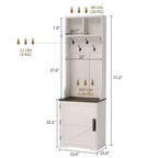 Armadio-Appendiabiti Alto con Scarpiera, Organizzatore da Ingresso Marrone Scuro da 195 cm con Appendiabiti