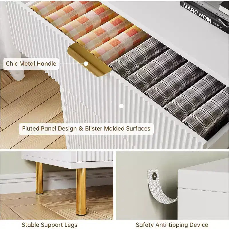 Cassettiera a 3 cassetti, comò moderno in legno per camera da letto con cassetti contenitori, mobile TV in stile rustico per soggiorno, camera da letto, corridoio