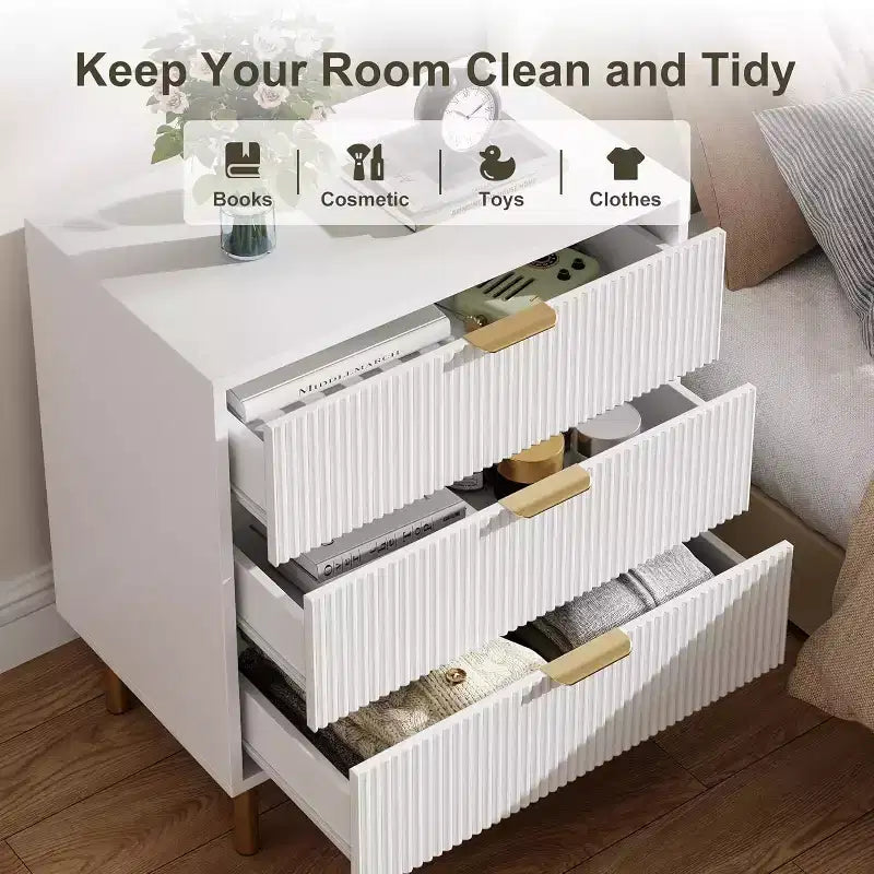 Cassettiera a 3 cassetti, comò moderno in legno per camera da letto con cassetti contenitori, mobile TV in stile rustico per soggiorno, camera da letto, corridoio