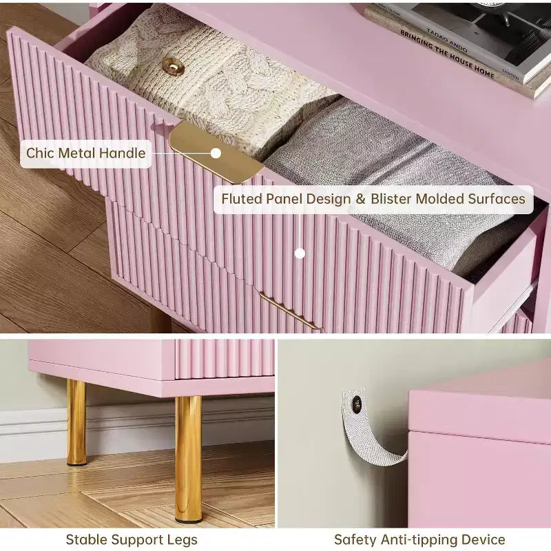Cassettiera a 3 cassetti, comò moderno in legno per camera da letto con cassetti contenitori, mobile TV in stile rustico per soggiorno, camera da letto, corridoio
