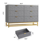 Comò a 6 cassetti, comò moderno da camera in legno con cassetti portaoggetti, mobile TV in stile rustico per soggiorno, camera da letto, corridoio