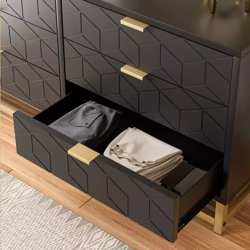 Comò a 6 cassetti, comò moderno da camera in legno con cassetti portaoggetti, mobile TV in stile rustico per soggiorno, camera da letto, corridoio