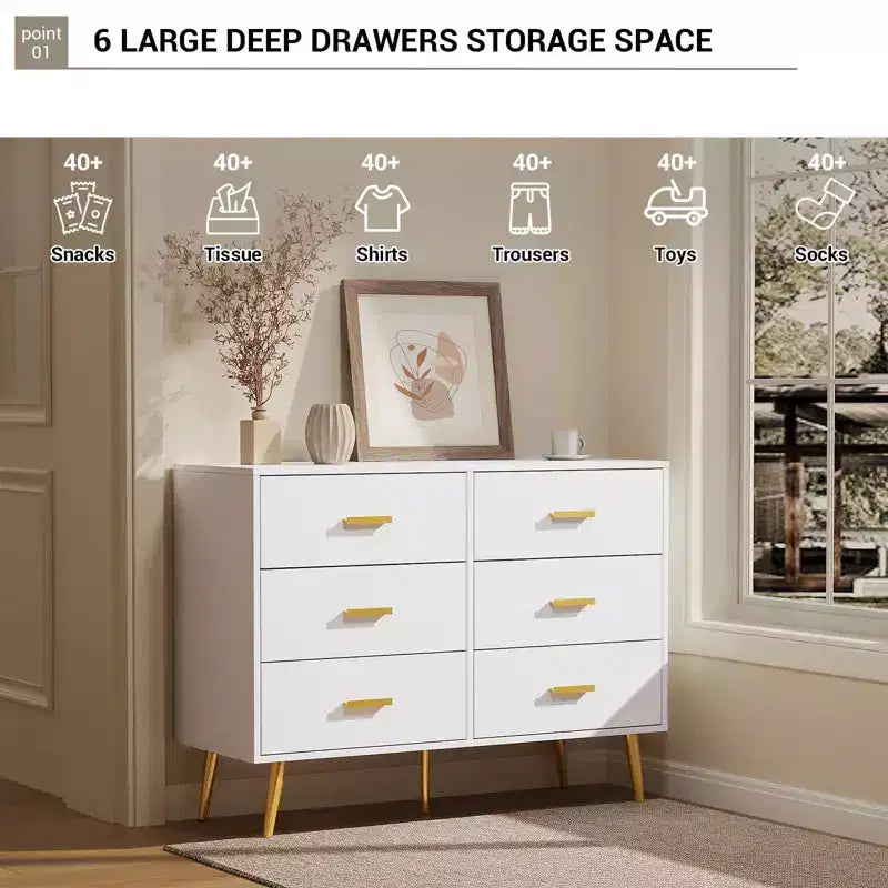 Consolle con 6 cassetti, cassettiera alta per camera da letto, torre di cassetti alta, unità organizer con cassetti portaoggetti