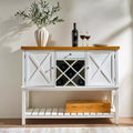 47 Wine Bar Cabinet Coffee Bar Cabinet with Wine Rack &Drawer Farmhouse Kitchen Buffet Cabinet with 2 Door &Bottom Shelf for Dining Room Living Room