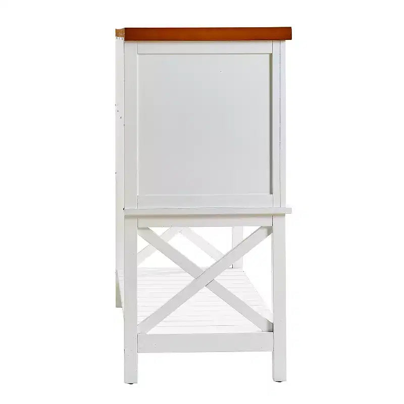 Mobile buffet da 47" per vino e caffè con portabottiglie e cassetto, mobile buffet da cucina in stile rustico con 2 ante e ripiano inferiore per sala da pranzo e soggiorno