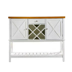 Mobile buffet da 47" per vino e caffè con portabottiglie e cassetto, mobile buffet da cucina in stile rustico con 2 ante e ripiano inferiore per sala da pranzo e soggiorno