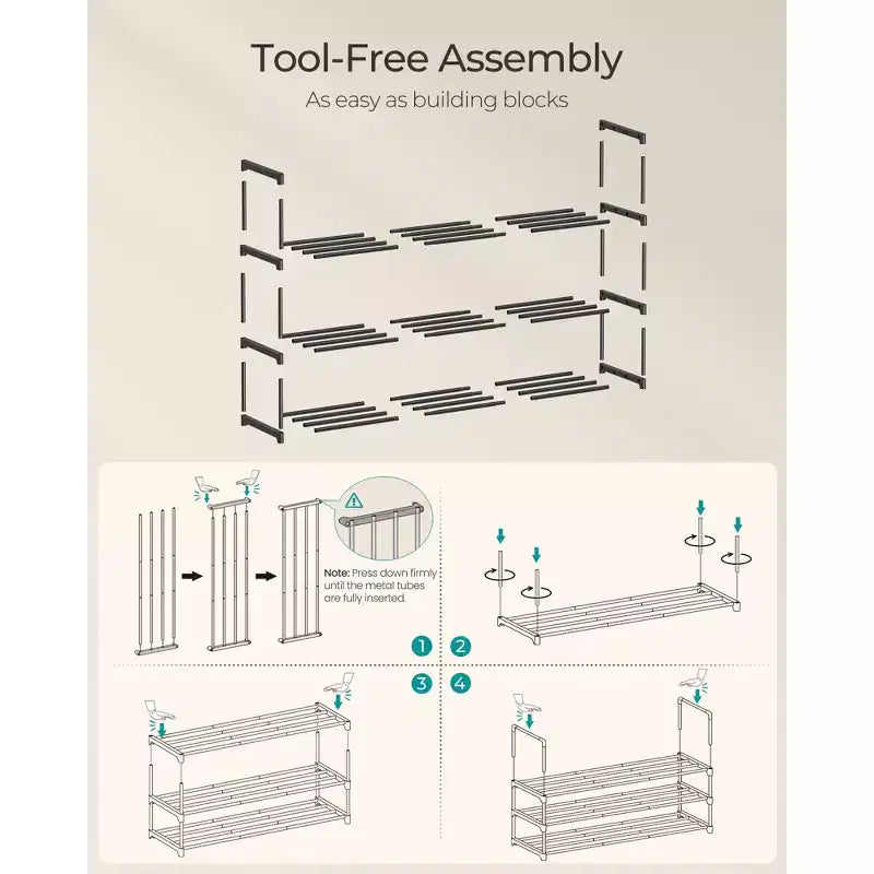 Scarpiera a 10 livelli in metallo per 44-55 paia, organizer regolabile da 173 cm per ingresso, nero