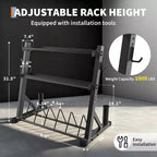 COZONY Scaffale Porta Bilancieri a 3 Livelli, Organizzatore in Acciaio Resistente con Capacità di 450 kg per Manubri e Kettlebell, Altezza Regolabile