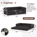 Divano Letto Convertibile in Velluto a Coste, Materasso Pieghevole con Struttura a Forma Fissa, Futon King Size a 3 Posti, Divano da Terra Senza Montaggio