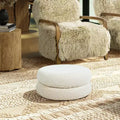 GDFStudio Rattler 18.5 Round Boucl Floor Cushion Ottoman