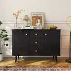 CuisinSmart Mobile Credenza 47 con Cassetti, Mobile Contenitore con Accento Scanalato con 2 Ante e 3 Cassetti, Credenza Moderna per Ingresso Soggiorno