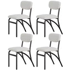 Set di 4 sedie da pranzo in Bouclé, sedie da cucina moderne con gambe in metallo ad arco, capacità 136 kg per sala da pranzo e soggiorno