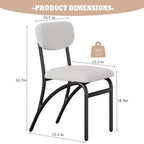 Set di 4 sedie da pranzo in Bouclé, sedie da cucina moderne con gambe in metallo ad arco, capacità 136 kg per sala da pranzo e soggiorno