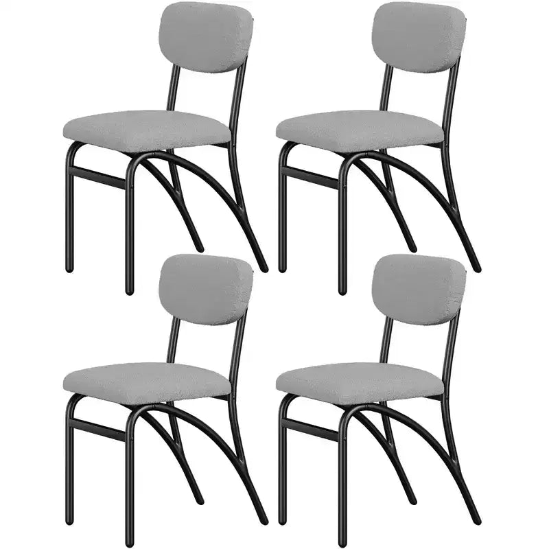 Set di 4 sedie da pranzo in Bouclé, sedie da cucina moderne con gambe in metallo ad arco, capacità 136 kg per sala da pranzo e soggiorno